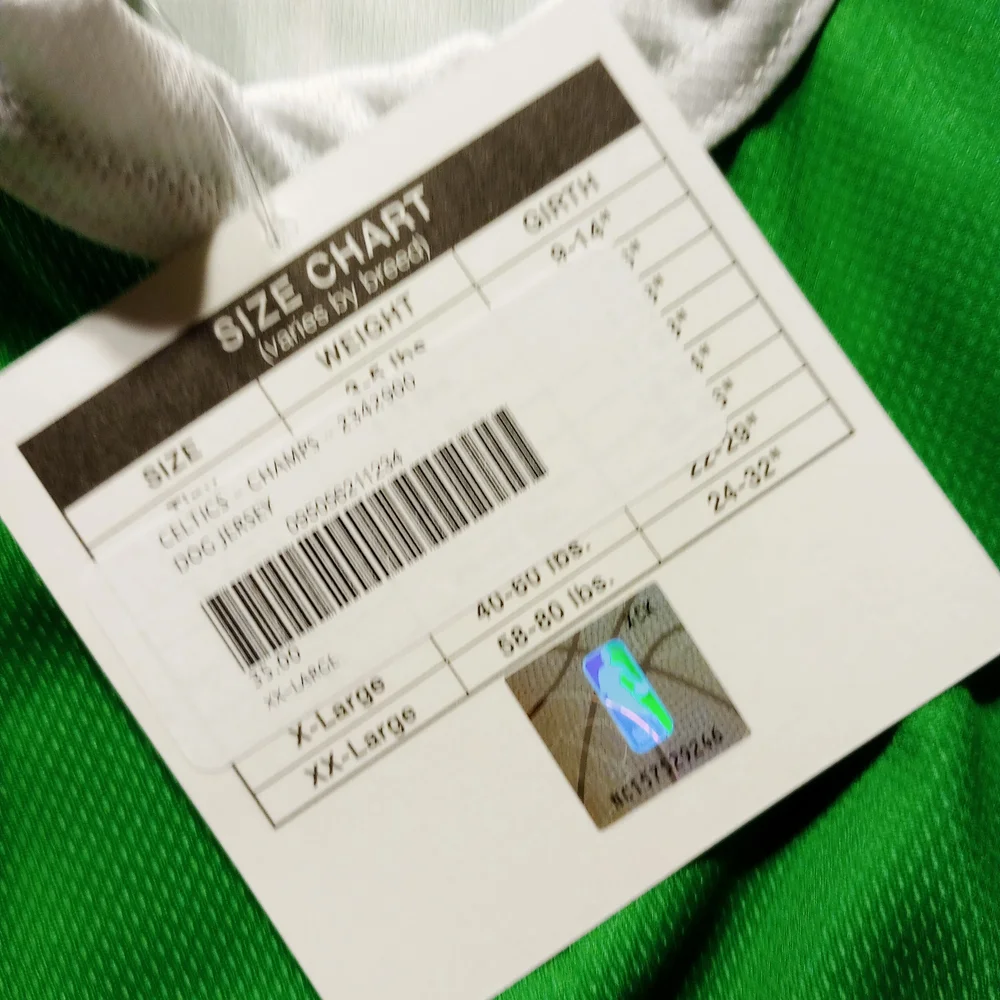 NWT Boston Celtics 2024 NBA Champions Dog Pet Jersey XL XXL XXXL XXXXL Costume